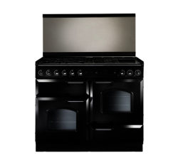 RANGEMASTER Classic 110 Dual Fuel Range Cooker - Black & Chrome